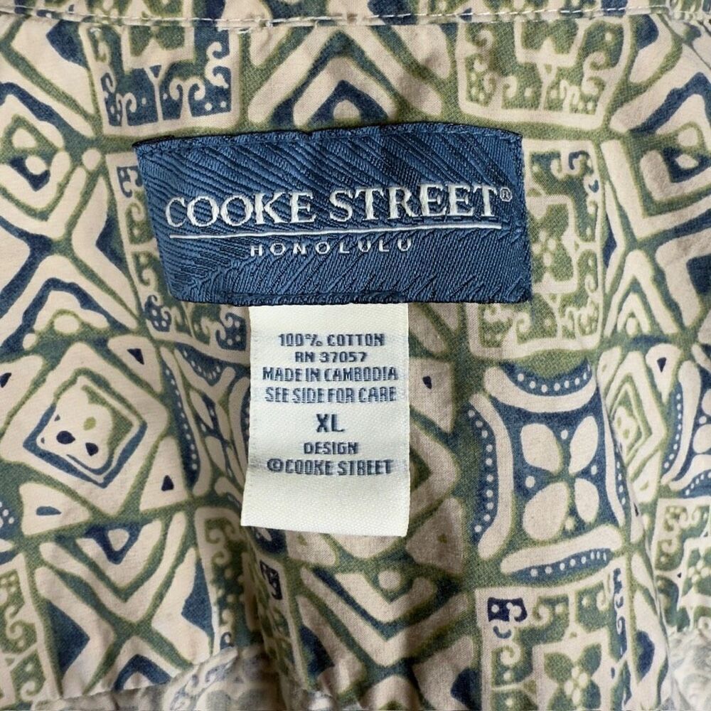 Cooke Street Unique 100%‎ Cotton Green Hawaiian Shirt - Men’s XL - Picture 6 of 8